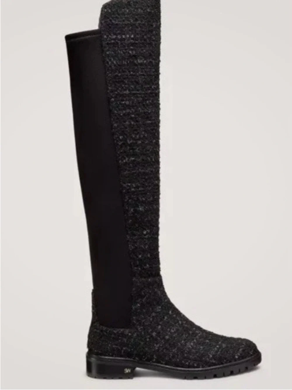 Stuart Weitzman City Boots Boucle and Leather